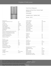 Frigidaire PRFG2383AF Product Specifications Sheet