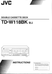JVC TDW118BK Instruction Manual