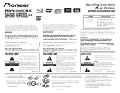 Pioneer BDR-206 Installation Manual