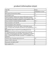 Zanussi ZDF26020WA Product information sheet