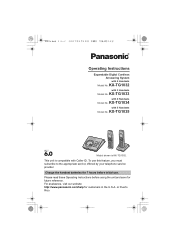 Panasonic KX-TG103 Operating Instructions US