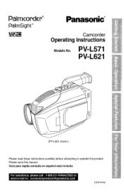 Panasonic PVL621D PVL571 User Guide