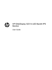 HP EliteDisplay S231d User Guide