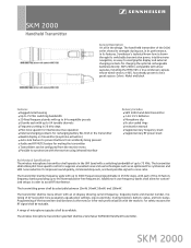Sennheiser SKM 2000 Product Sheet