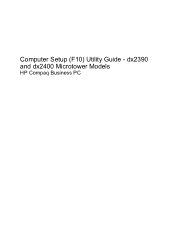 Compaq dx2390 Computer Setup (F10) Utility Guide