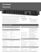 CyberPower PDU81006 Data Sheet