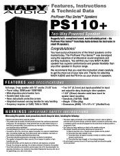 Nady PS-110 Manual