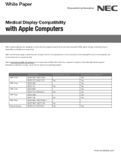 NEC MD242C2 Medical Display Compatibility with Apple Computers