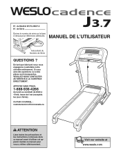 Weslo Cadence J3.7 Treadmill Canadian French Manual