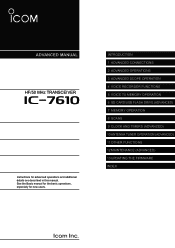 Icom IC-7610 Instruction Manual advanced