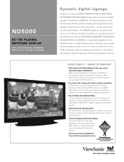 ViewSonic ND5000-1 ND5000 Specification Sheet