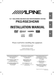 Alpine PKG-RSE3HDMI Instruction Manual