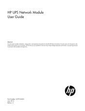 HP R7KVA HP UPS Network Module User Guide