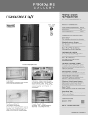 Frigidaire FGHD2368TD Product Specifications Sheet