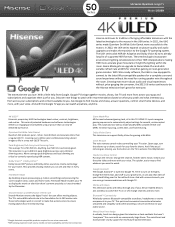 Hisense 50U6H Spec Sheet