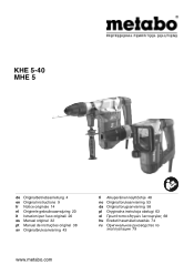 Metabo KHE 5-40 Operating Instructions