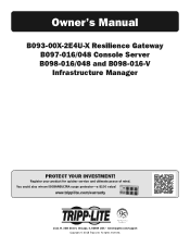 Tripp Lite B0930042E4UV Owners Manual for B093- B097- and B098-Series Console Servers English