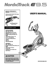NordicTrack E9.5 Instruction Manual