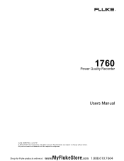 Fluke 1760 TR US Product Manual