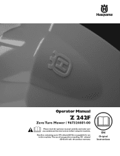 Husqvarna Z242F CARB Owners Manual