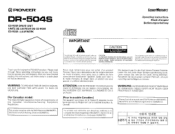 Pioneer DR-A04S DR-504S User's Manual