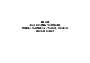 Ryobi RY34426 Repair Sheet