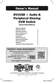 Tripp Lite B043-DUA8-SL Owner's Manual for B043-DUA8-SL Peripheral Sharing KVM 933345 (English)