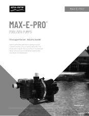 Pentair Max-E-Pro High Performance Pool and Spa Pumps Max-E-Pro Brochure pre-2021 Models - English
