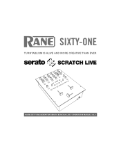 Rane Sixty-One Sixty-One Mixer Manual for Scratch Live 2.5.0