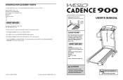 Weslo Cadence 900 Instruction Manual