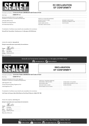 Sealey CD2013TT Declaration of Conformity