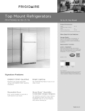 Frigidaire FFHT1614QQ Product Specifications Sheet