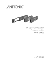 Lantronix TN-QSFP-100G Series TN-QSFP-100G User Guide Rev C