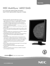NEC MD215MG-S5 MD215MG Specification Brochure