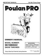 Poulan 961980022 User Manual