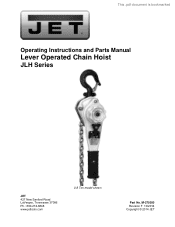 JET Tools JLH-160-15 User Manual