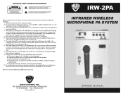 Nady IRW-2PA Manual