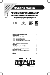 Tripp Lite PDUMH15ATNET Owner's Manual for PDUMH15-20AT/PDUMH15-20ATNET PDU 932857