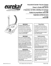 Eureka Rally2 980A Owner's Guide