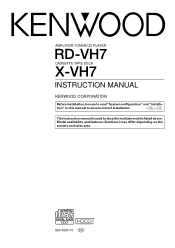 Kenwood RD-VH7 User Manual