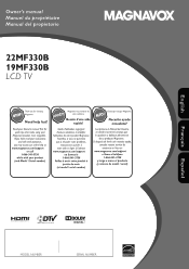 Magnavox 19MF330B User manual,  English (US)