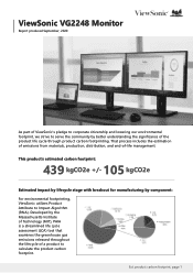 ViewSonic VG2248 - 22 1080p Ergonomic 40-Degree Tilt IPS Monitor with HDMI DP and VGA Carbon Footprint Report