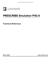 Lexmark MX421 PRESCRIBE Emulation P43.4 Technical Reference