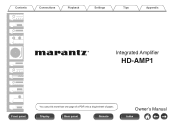 Marantz HD-AMP1 Owner s Manual in English