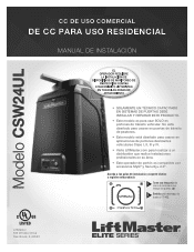 LiftMaster CSW24UL Installation Manual - Spanish