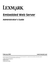 Lexmark C736dn Embedded Web Server Administrator's Guide