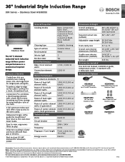 Bosch HIS8655U Product Spec Sheet