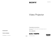 Sony VPL-HW50ES Operating Instructions