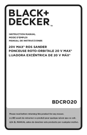 Black & Decker BDCRO20C Instruction Manual