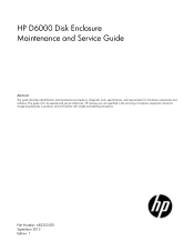 HP D6000 HP D6000 Disk Enclosure Maintenance and Service Guide